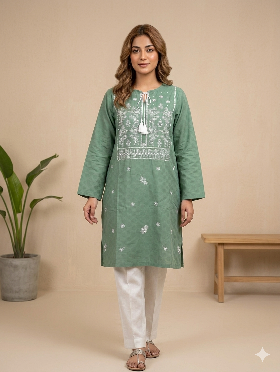 St135- Random Embroidered Top