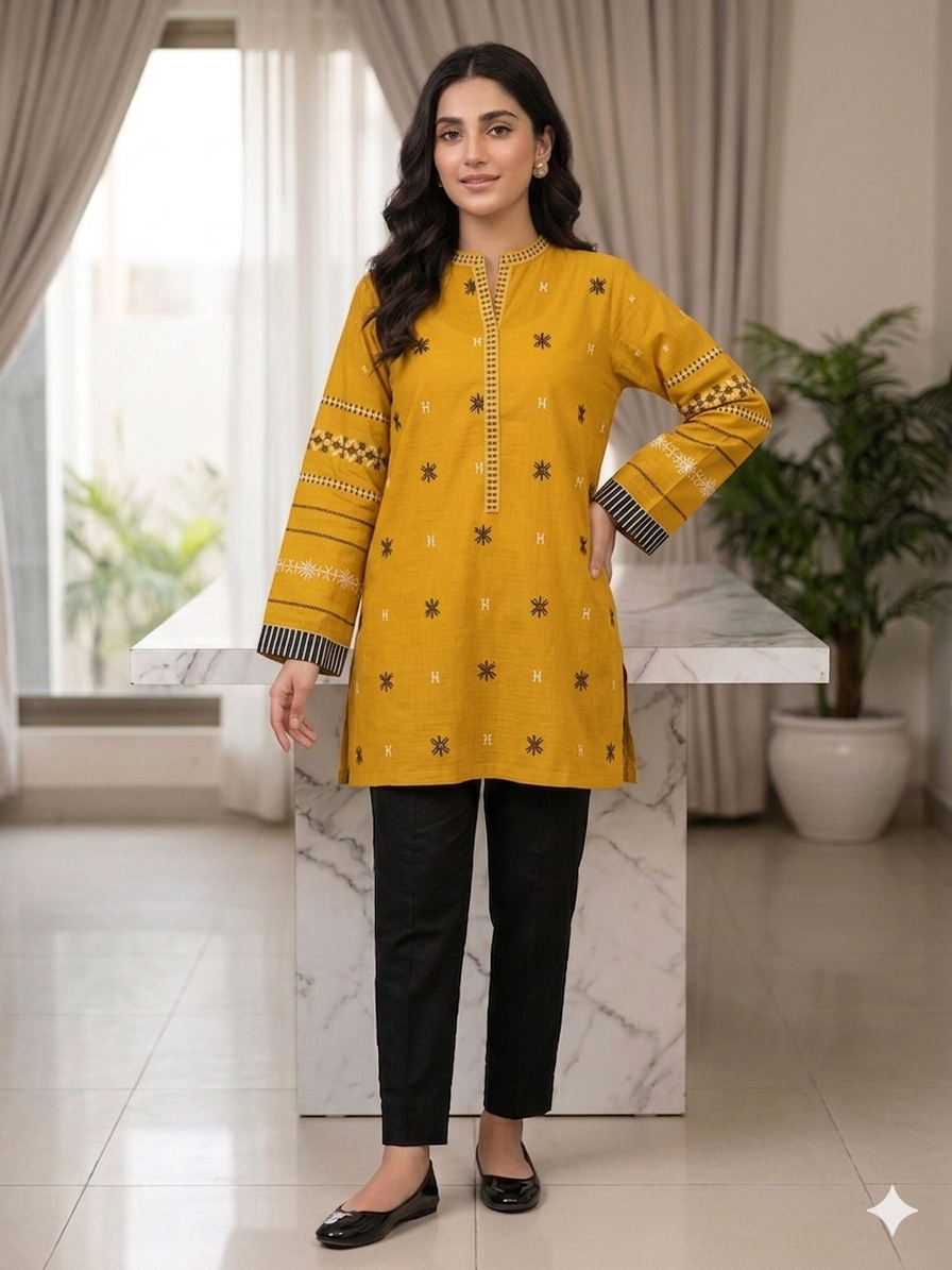 St126- Cotton Random Embroidered Top