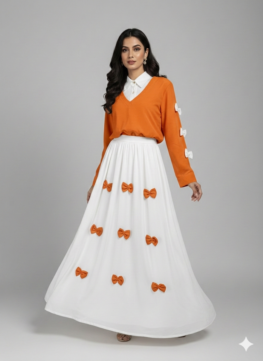 Cs017- 2pc Imported Grip Bow Style Maxi With Top