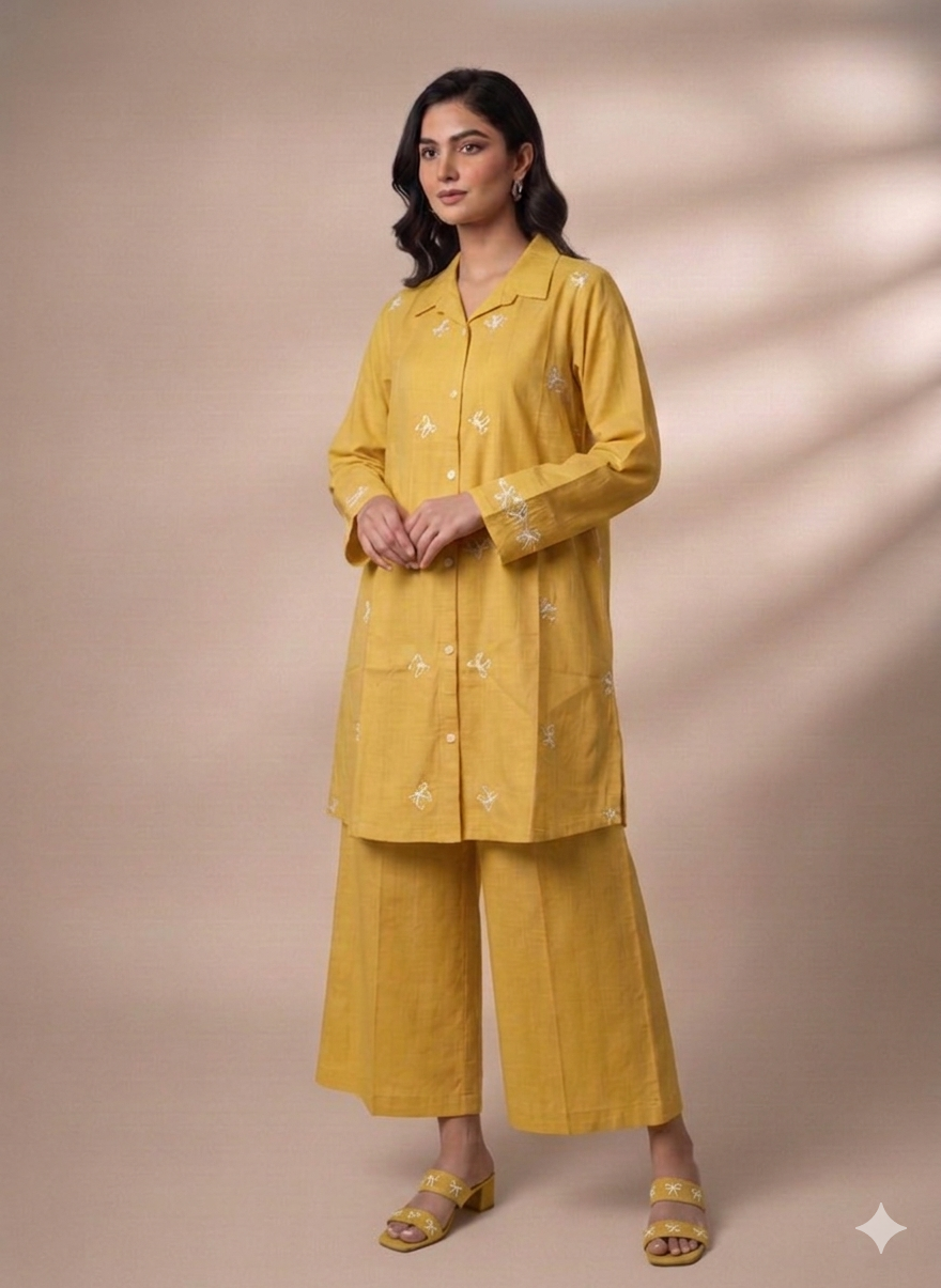 Cs050- Trending Cotton Embroidered Cordset