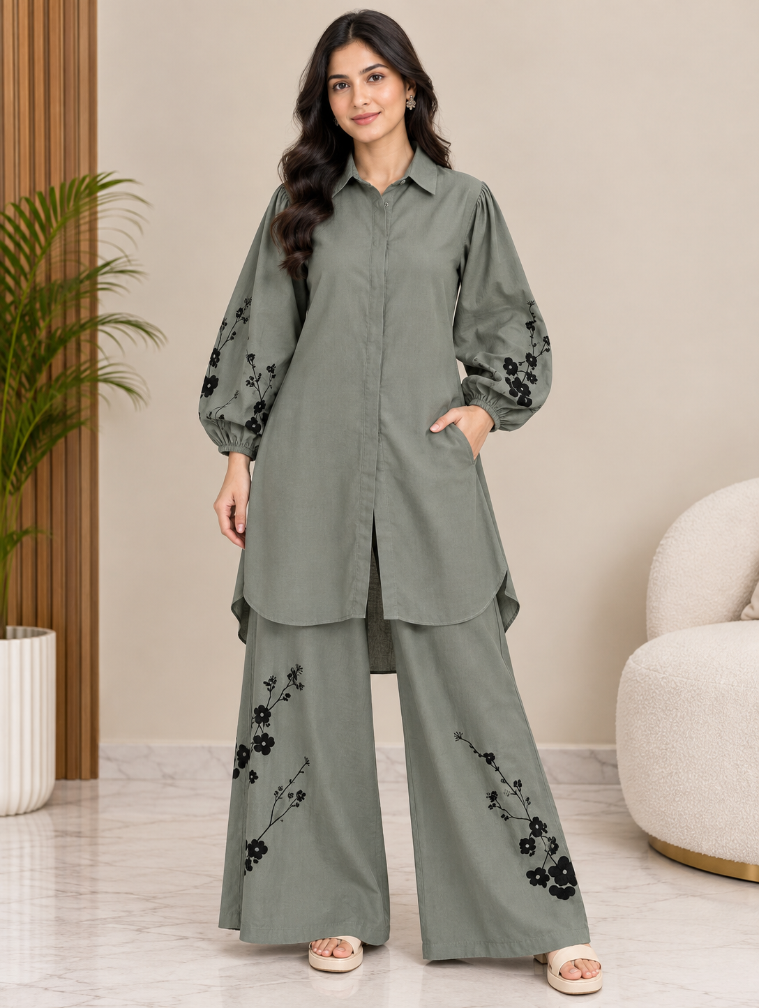 Cs062- Printed Floral Cordset
