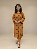 S004- 2pc Slub Long Length Embroidered Shirt With Trouser