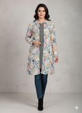 Gt007- Double Shirt Printed Gown Style Top