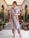 Lf053- 2pc Fancy Moonlight Kaftan With Trouser